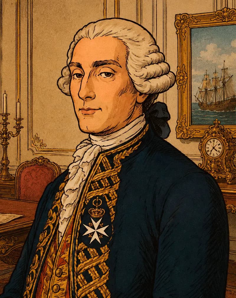 Retrato de Jorge Juan y Santacilia, marino y científico español del siglo XVIII.